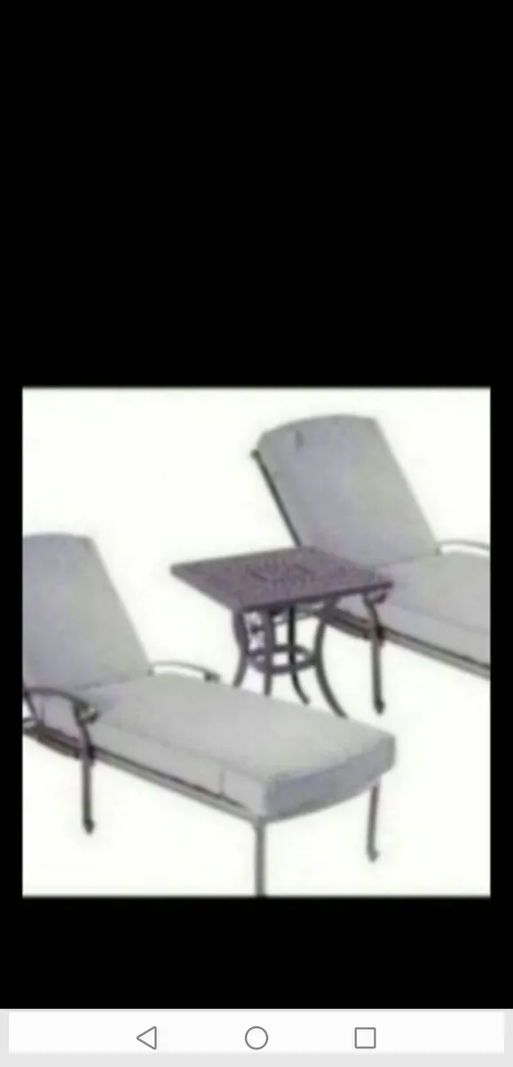 Brand New Pair Antique Grey Cast Alum. Loungers - Image 3