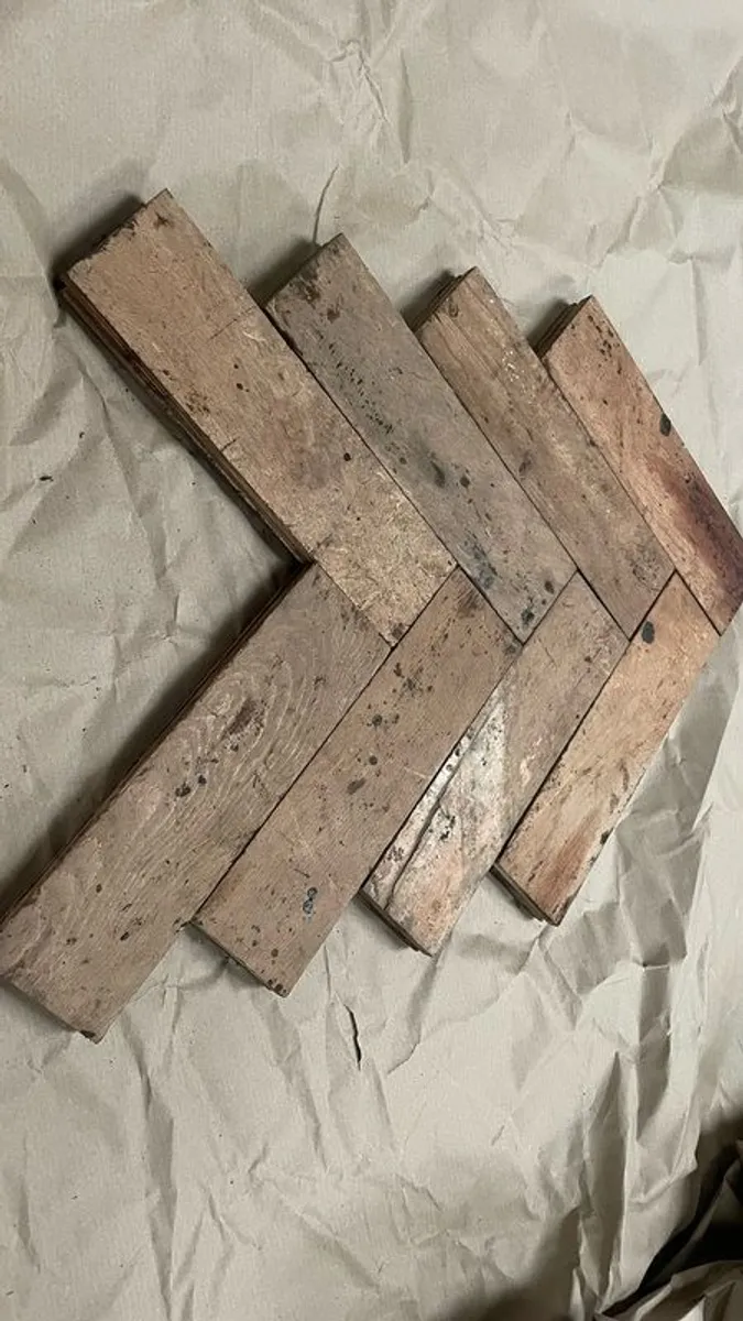 reclaimed antique parquet floor - Image 1
