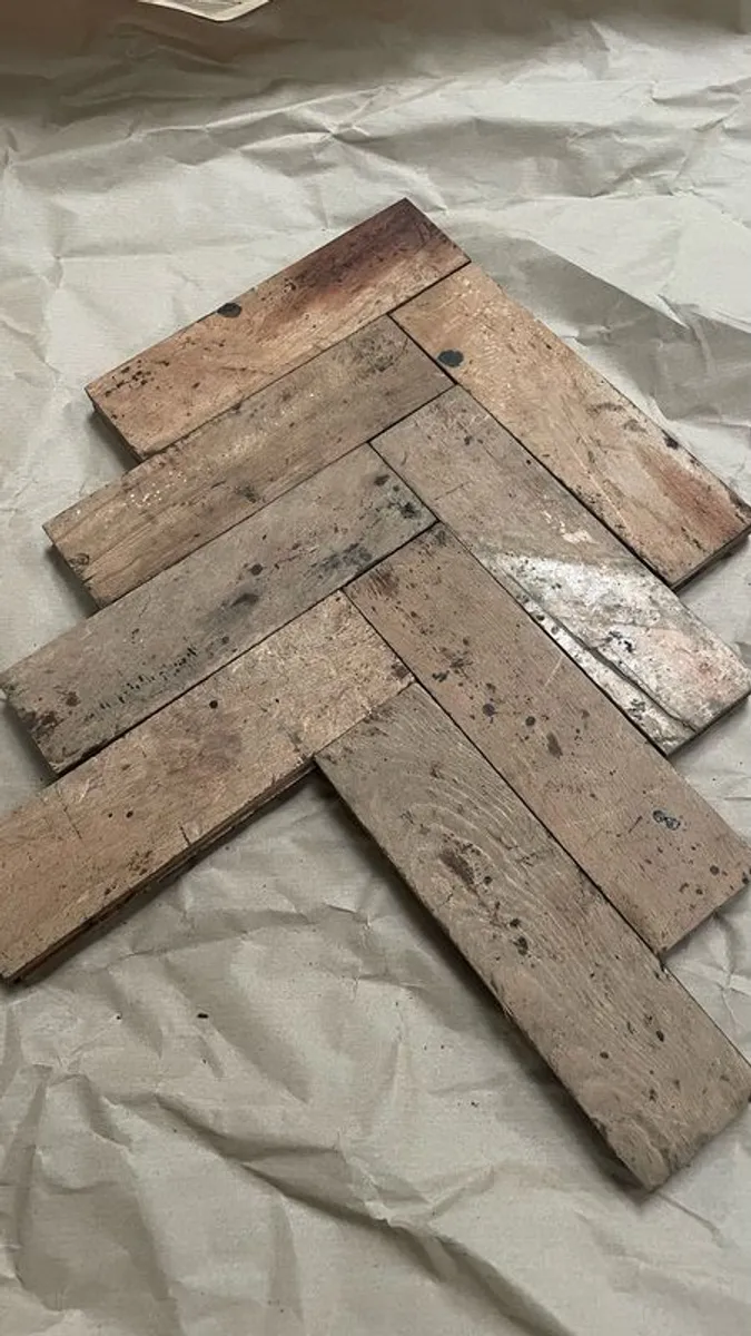 reclaimed antique parquet floor - Image 4