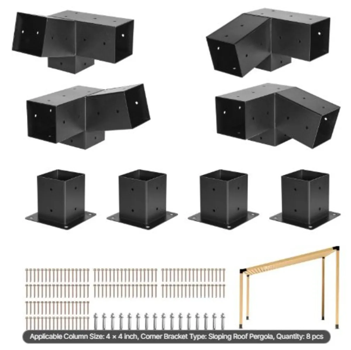Pergola Kit,4x4 Inch 3-Way Slanted Bracket - Image 1
