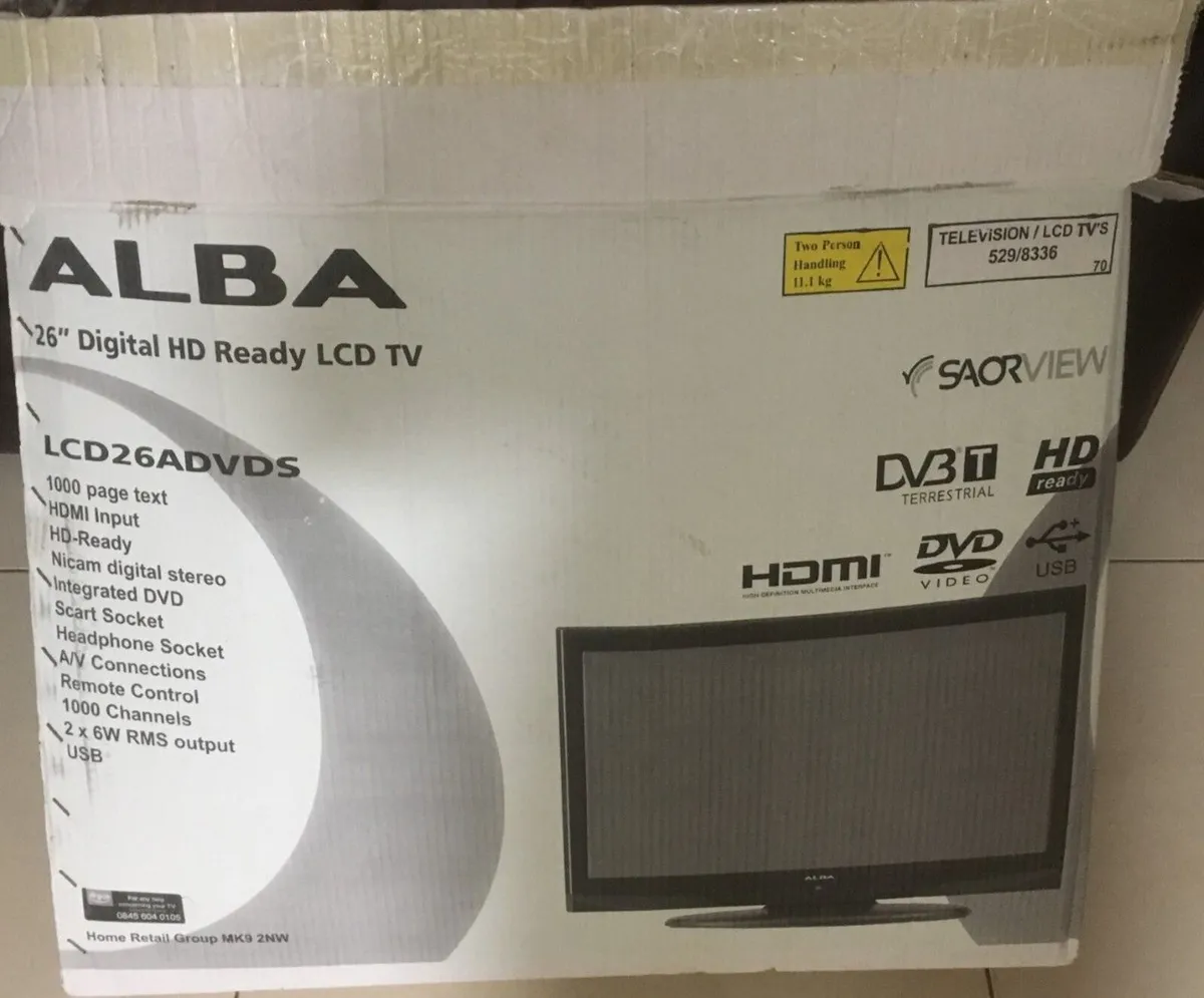 26" Digital HD Ready LCD TV with CD & DVD Player, - Image 1