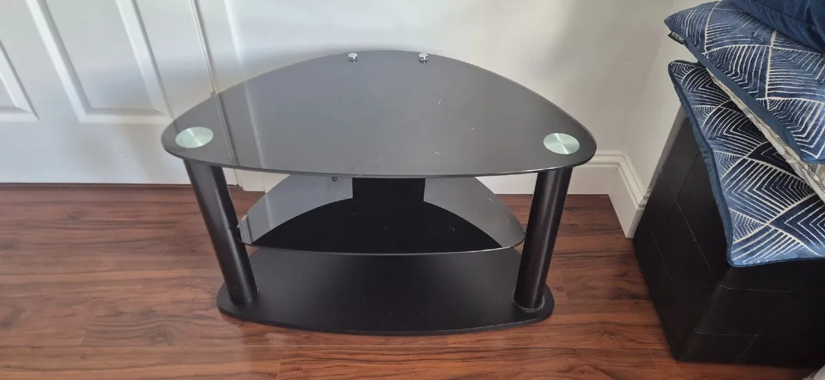 Modern Black Glass TV Stand / Media Unit – Galway - Image 1