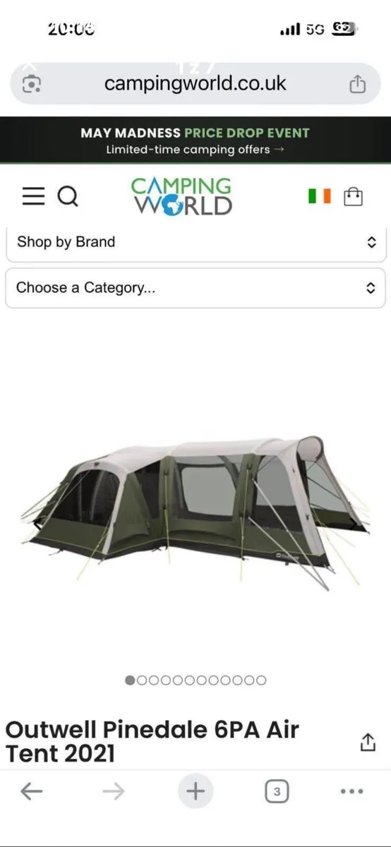 Outwell Pinedale 6PA Air Tent – Like New+extras - Image 1