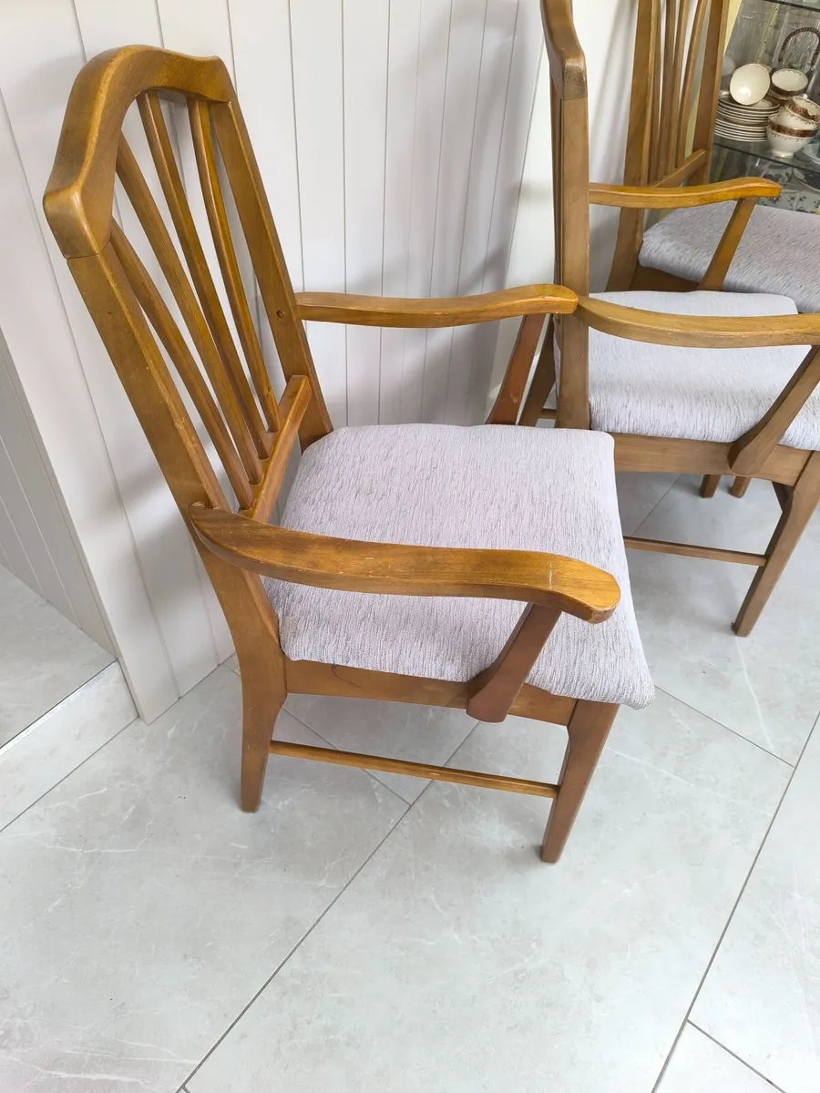 8 Oak dining room chairs. - Image 4