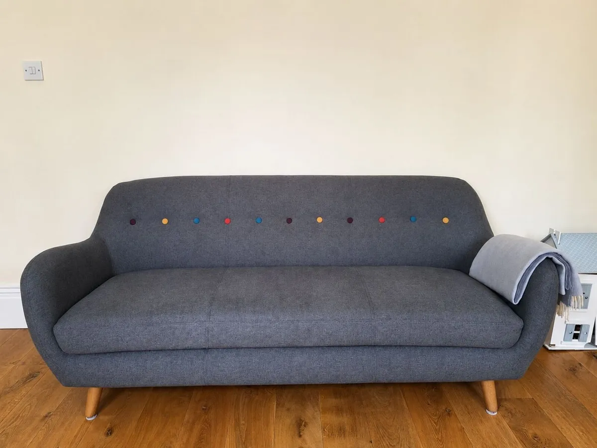 Casey's Furniture Soft Grey 3 Seater Sofa