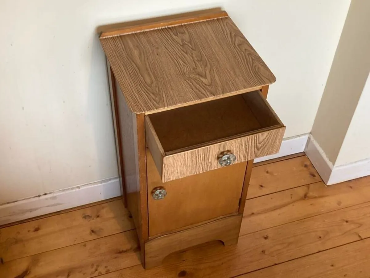 Modern Bedside Locker with Drawer & Cuboard - Image 2