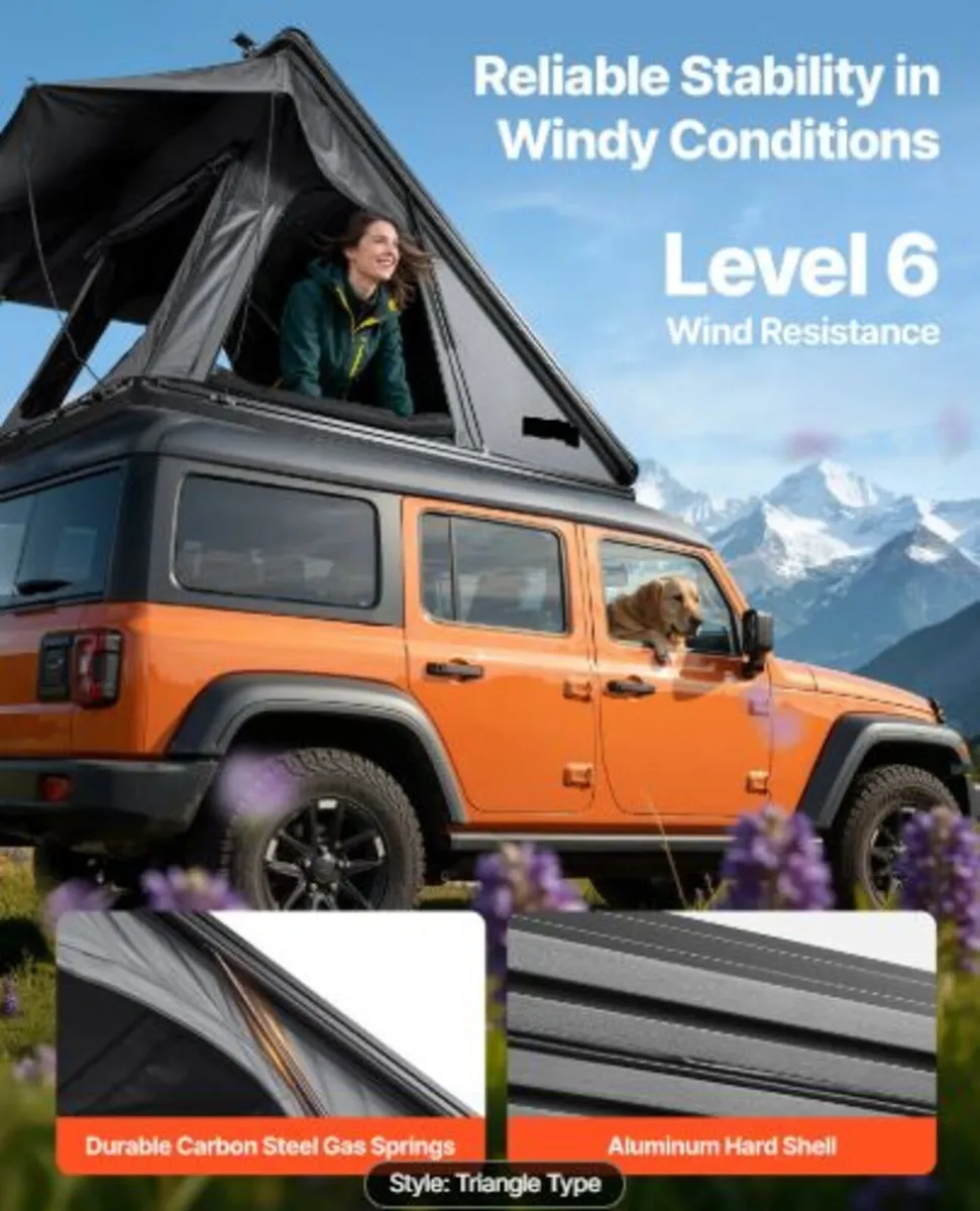 Rooftop Tent Hard Shell, 2-3 Person Aluminum Roof - Image 2