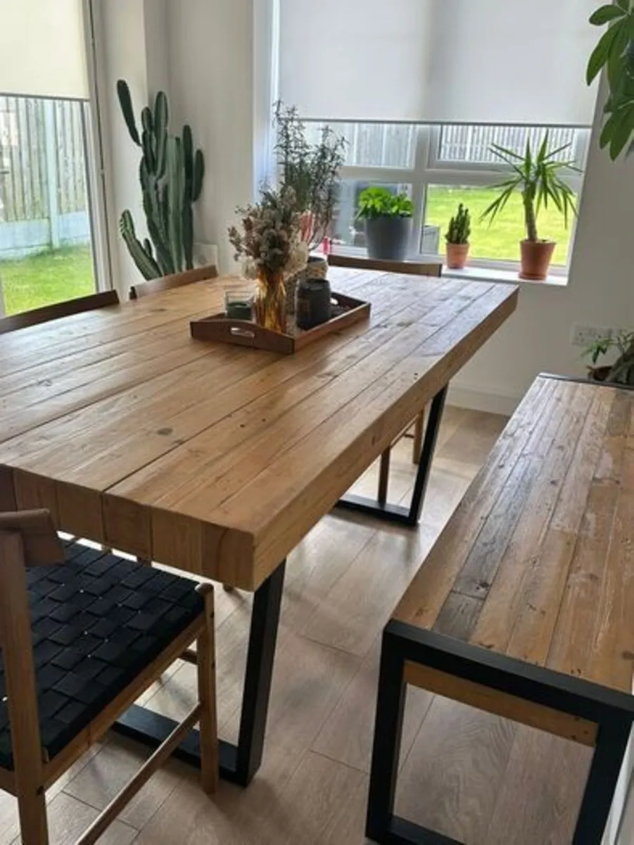 EZ Living Solid Wood Dining Table & Bench – 180cm - Image 2