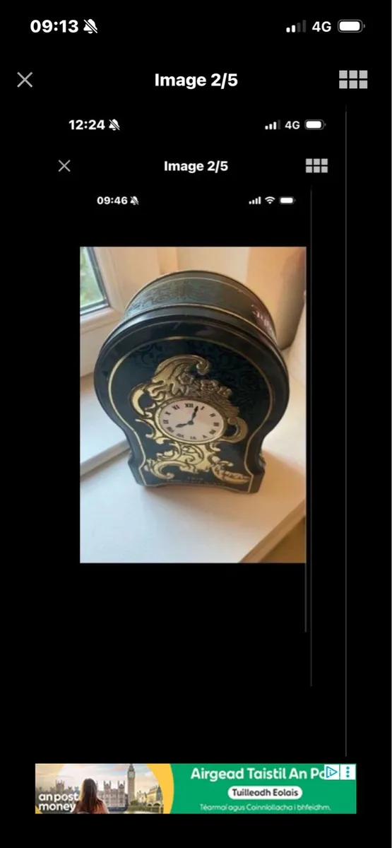 Vintage ‘After Eight’ Clock Shaped Metal Box - Image 2