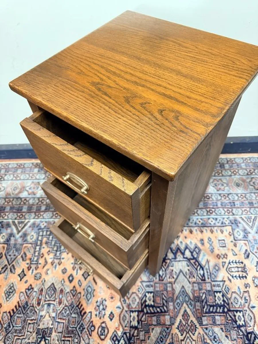 Vintage French Country Oak Nightstand - Image 3