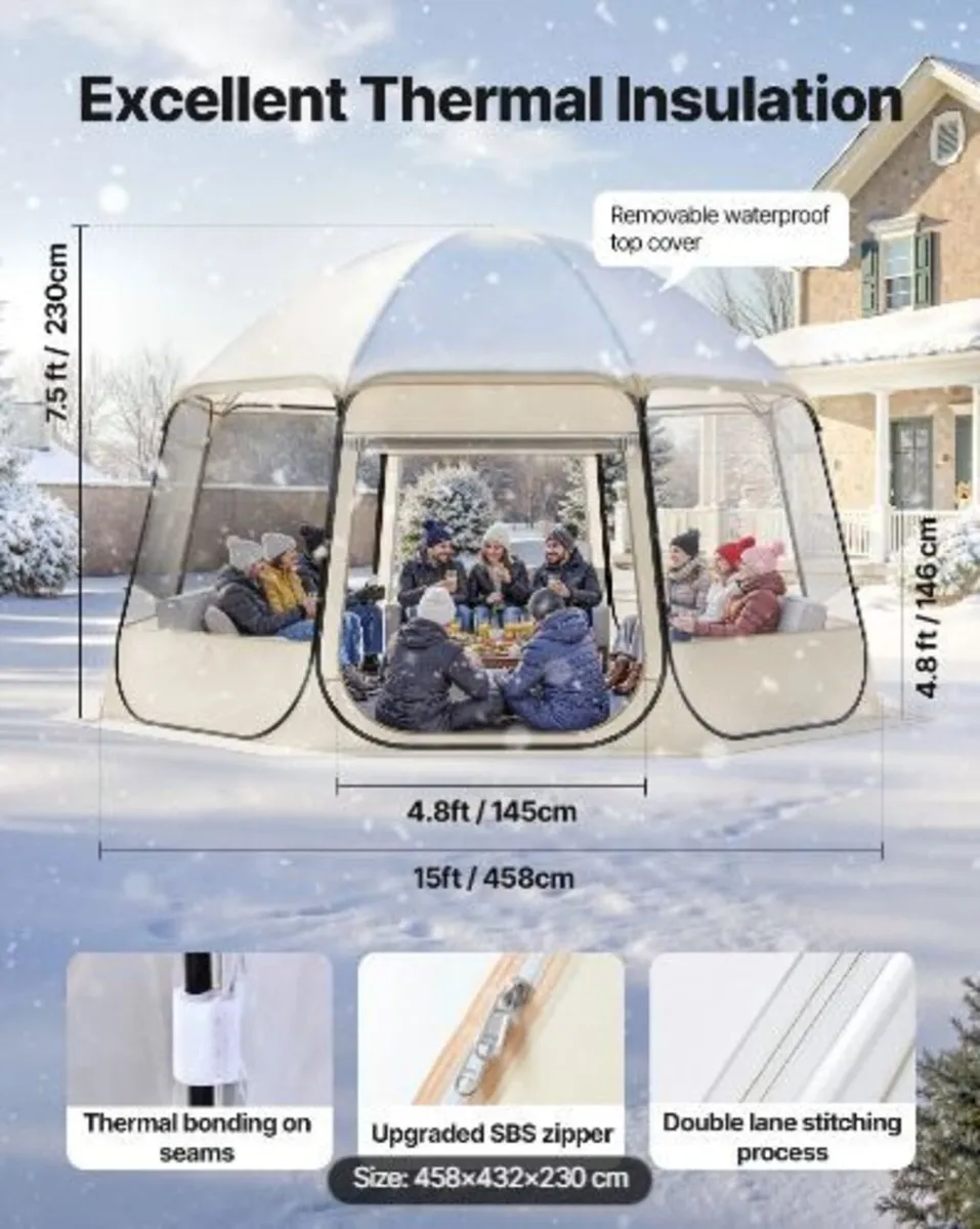 Pop up Bubble Tent, 4.58 x 4.32 m Waterproof - Image 1