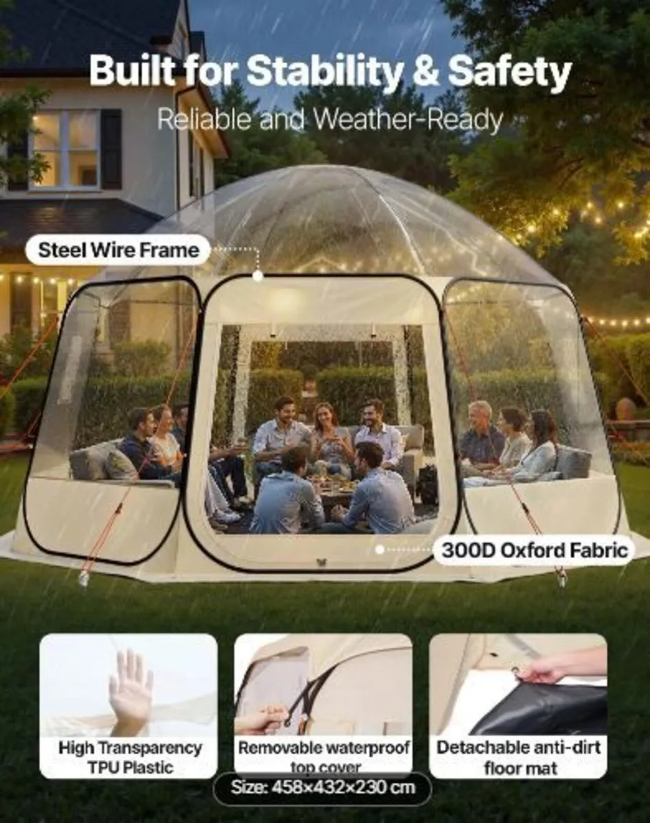Pop up Bubble Tent, 4.58 x 4.32 m Waterproof - Image 2