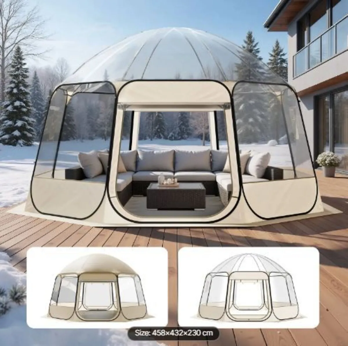 Pop up Bubble Tent, 4.58 x 4.32 m Waterproof - Image 4