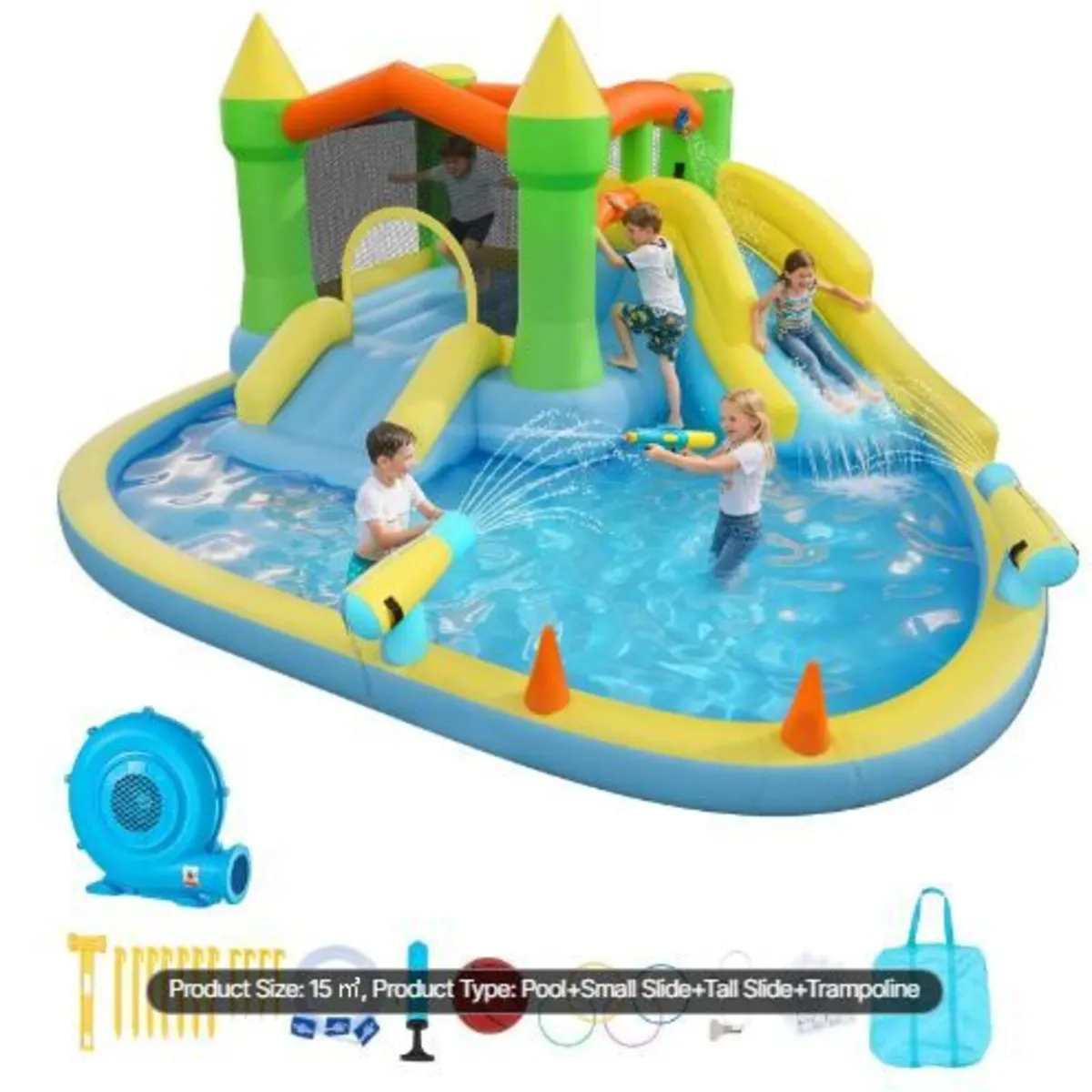 Inflatable Bounce House, 12.5 x 13.1 x 6.5 ft - Image 1