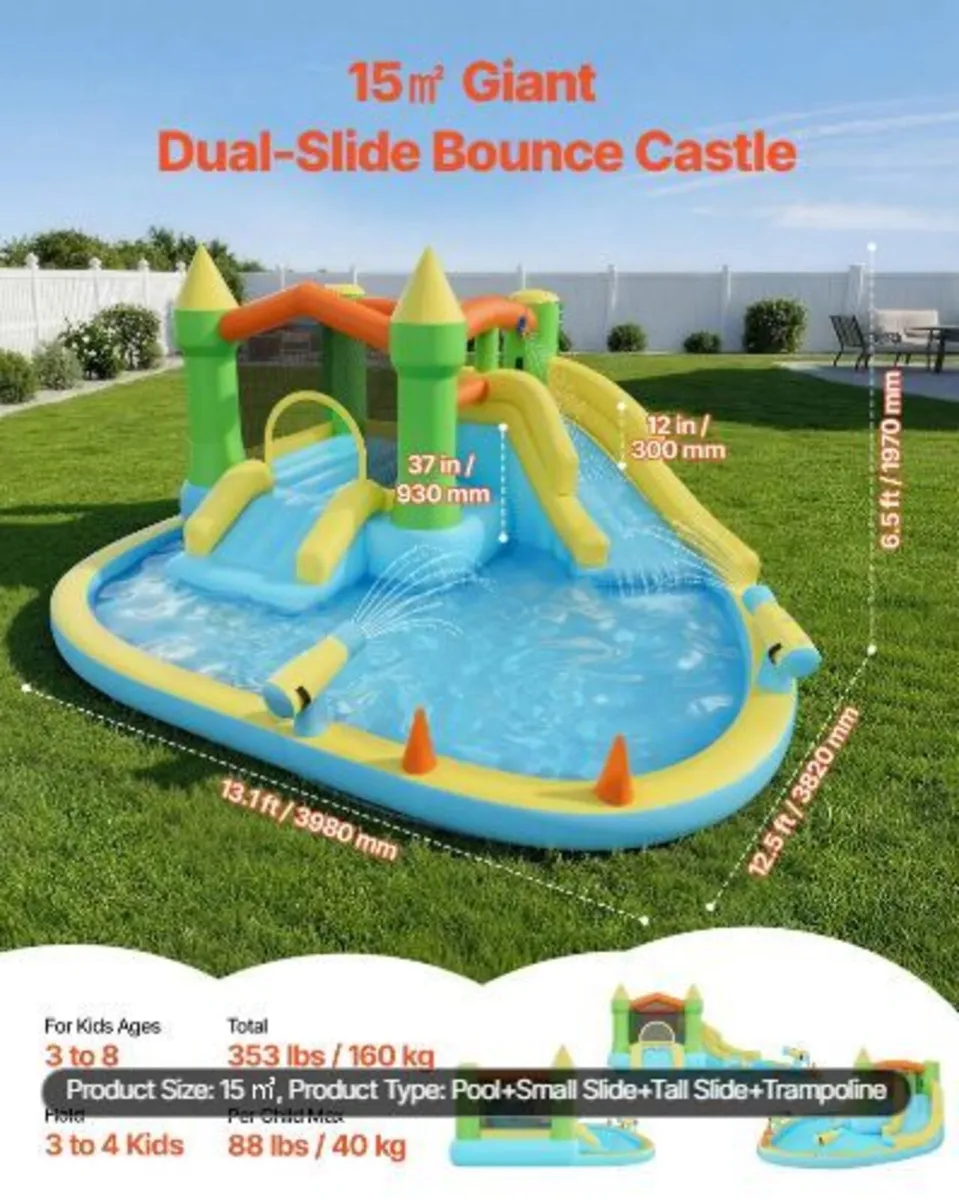 Inflatable Bounce House, 12.5 x 13.1 x 6.5 ft - Image 4