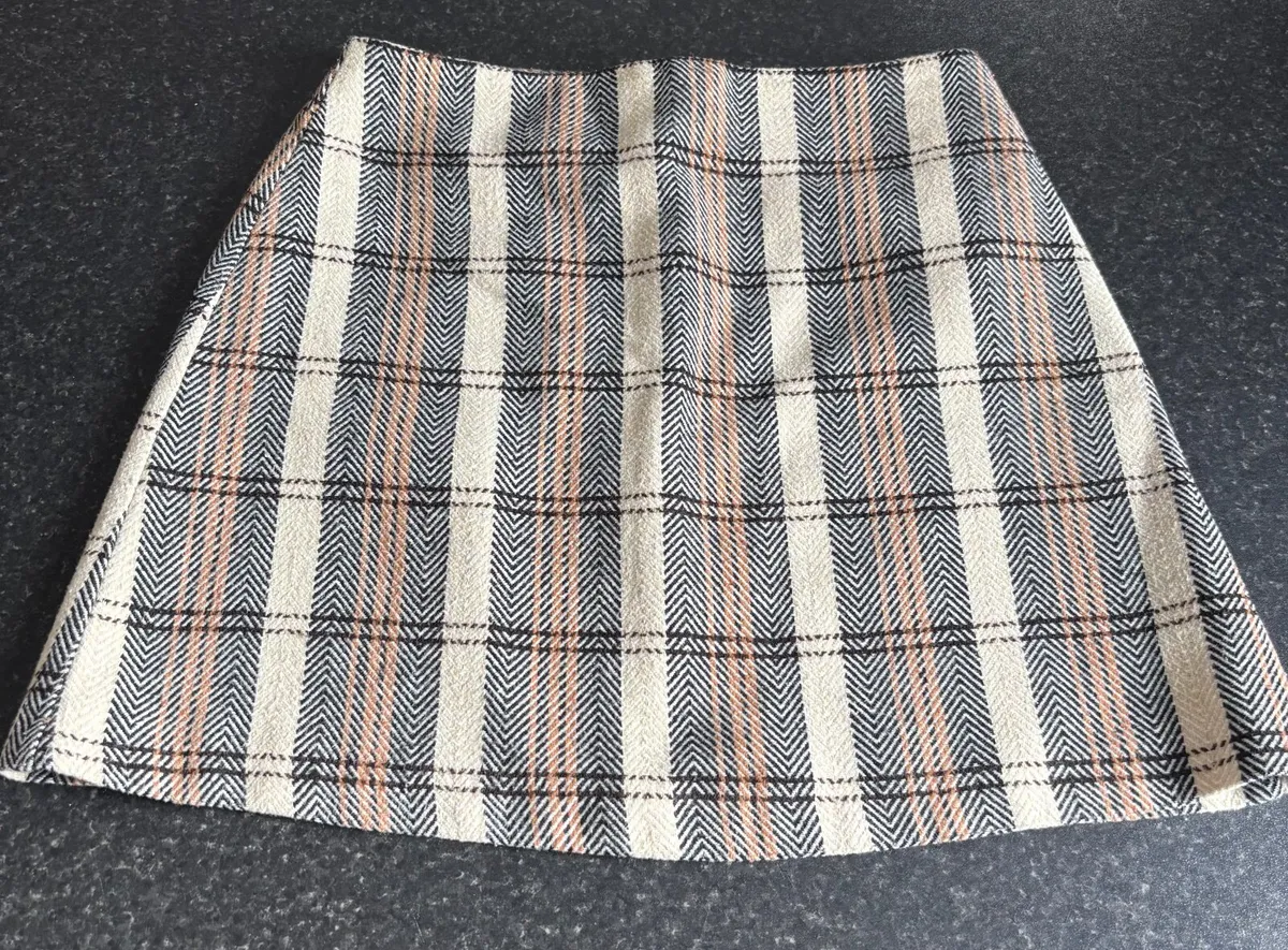 Straight Checkered Skirt