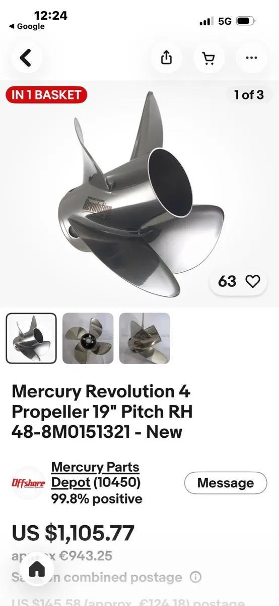 Stainless steel propeller. Revolution 4 - Image 2