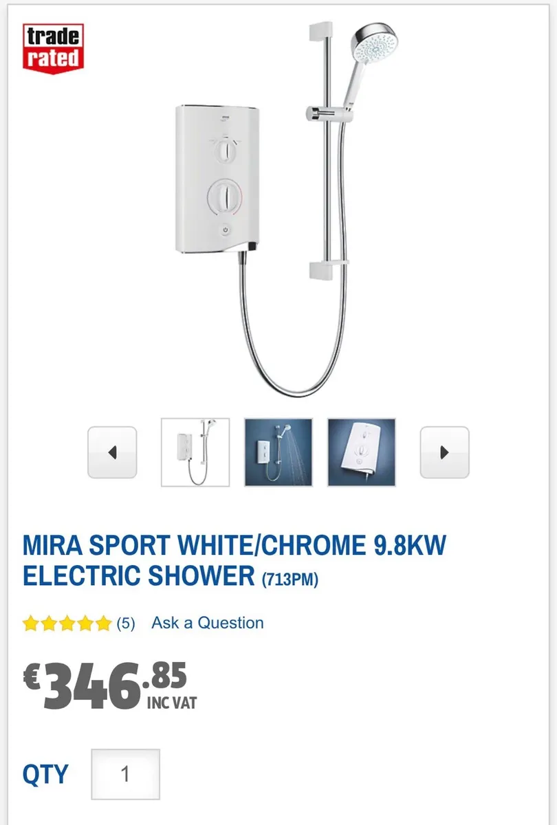 Mira sport 9.8kw electric shower - Image 2