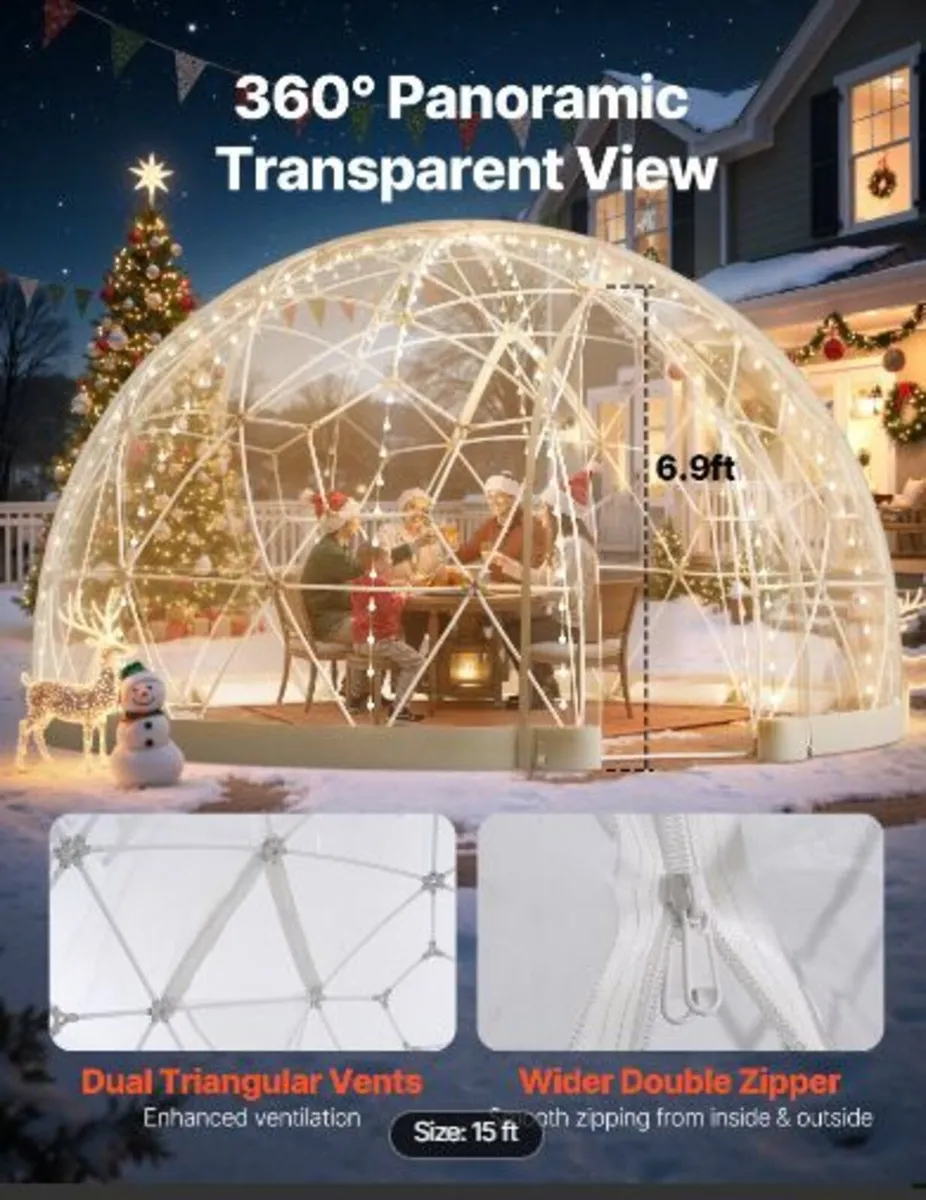 Garden Dome Igloo, 4.5 x 2.7 m Outdoor Clear - Image 1