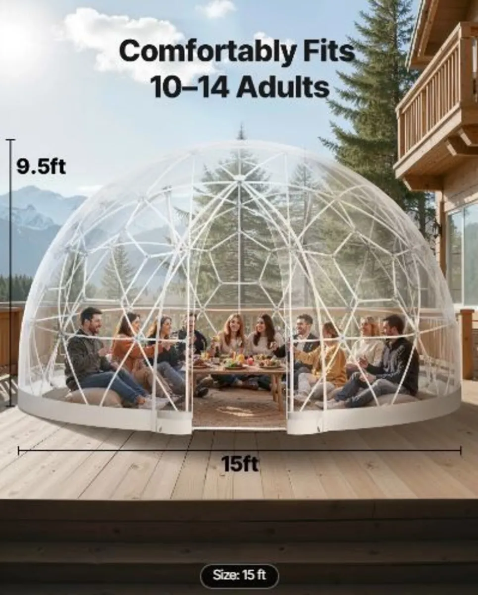 Garden Dome Igloo, 4.5 x 2.7 m Outdoor Clear - Image 2