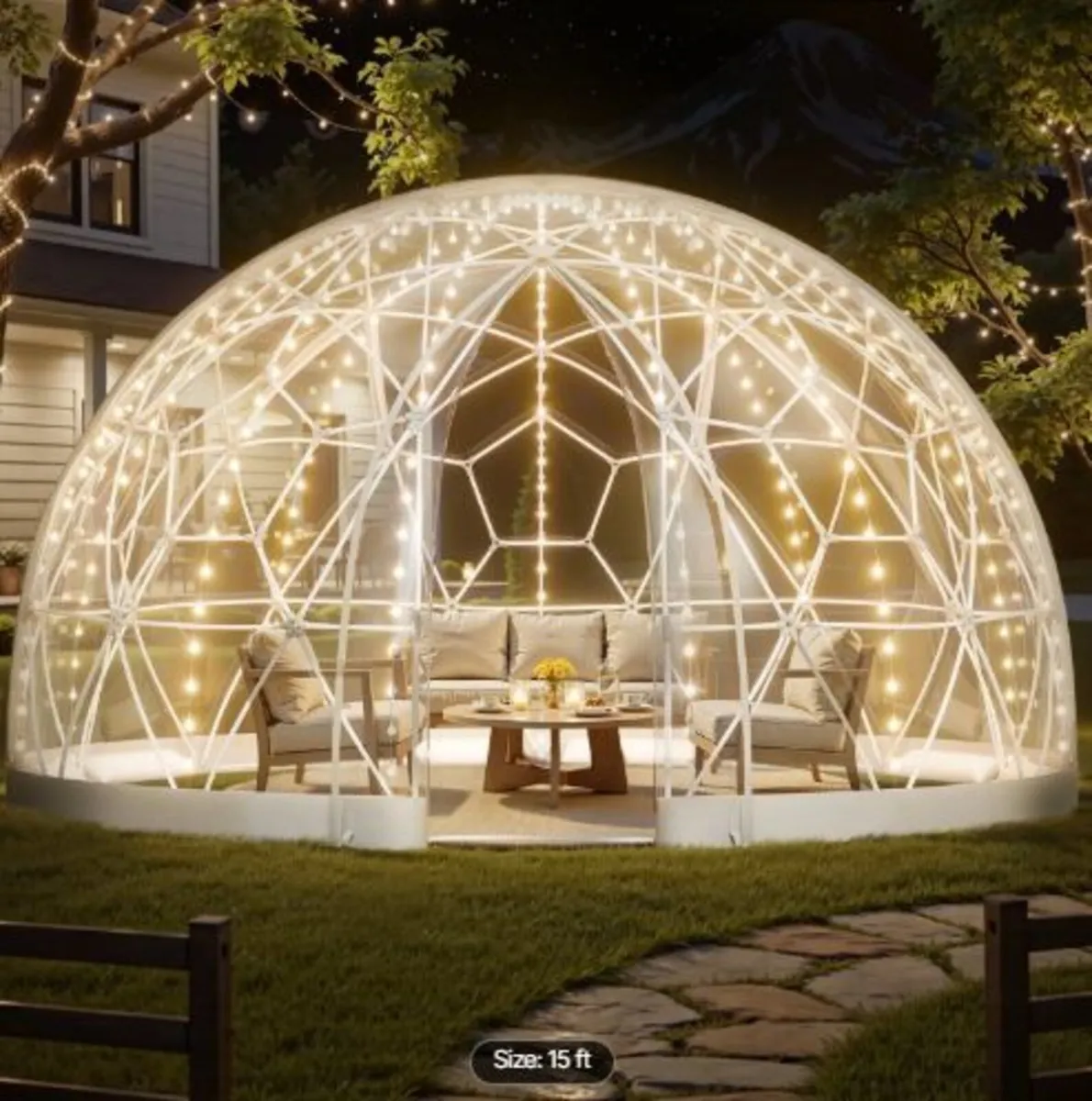 Garden Dome Igloo, 4.5 x 2.7 m Outdoor Clear - Image 4