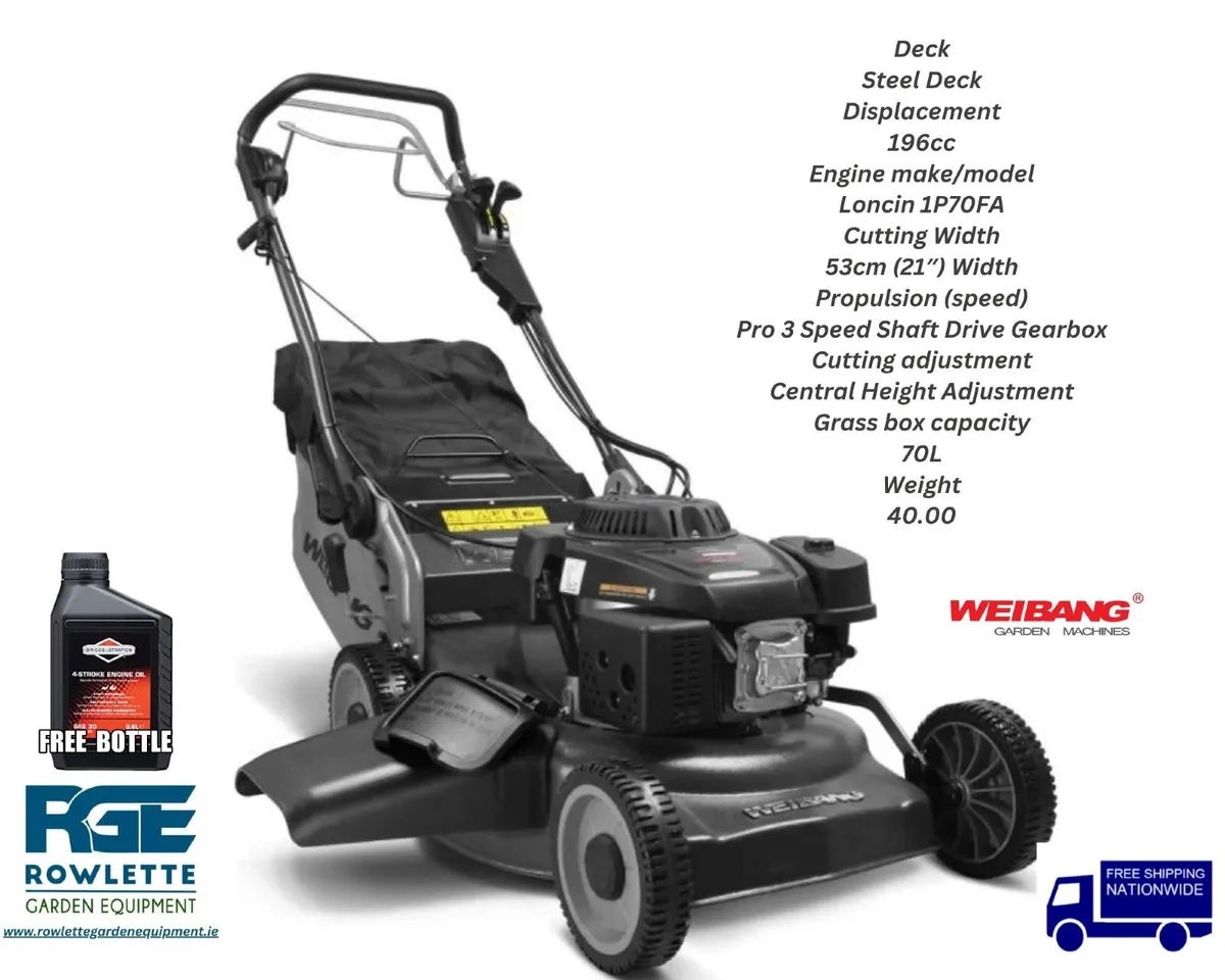 Weibang WB537SCV 21" BBC Pro Lawnmower - Image 1