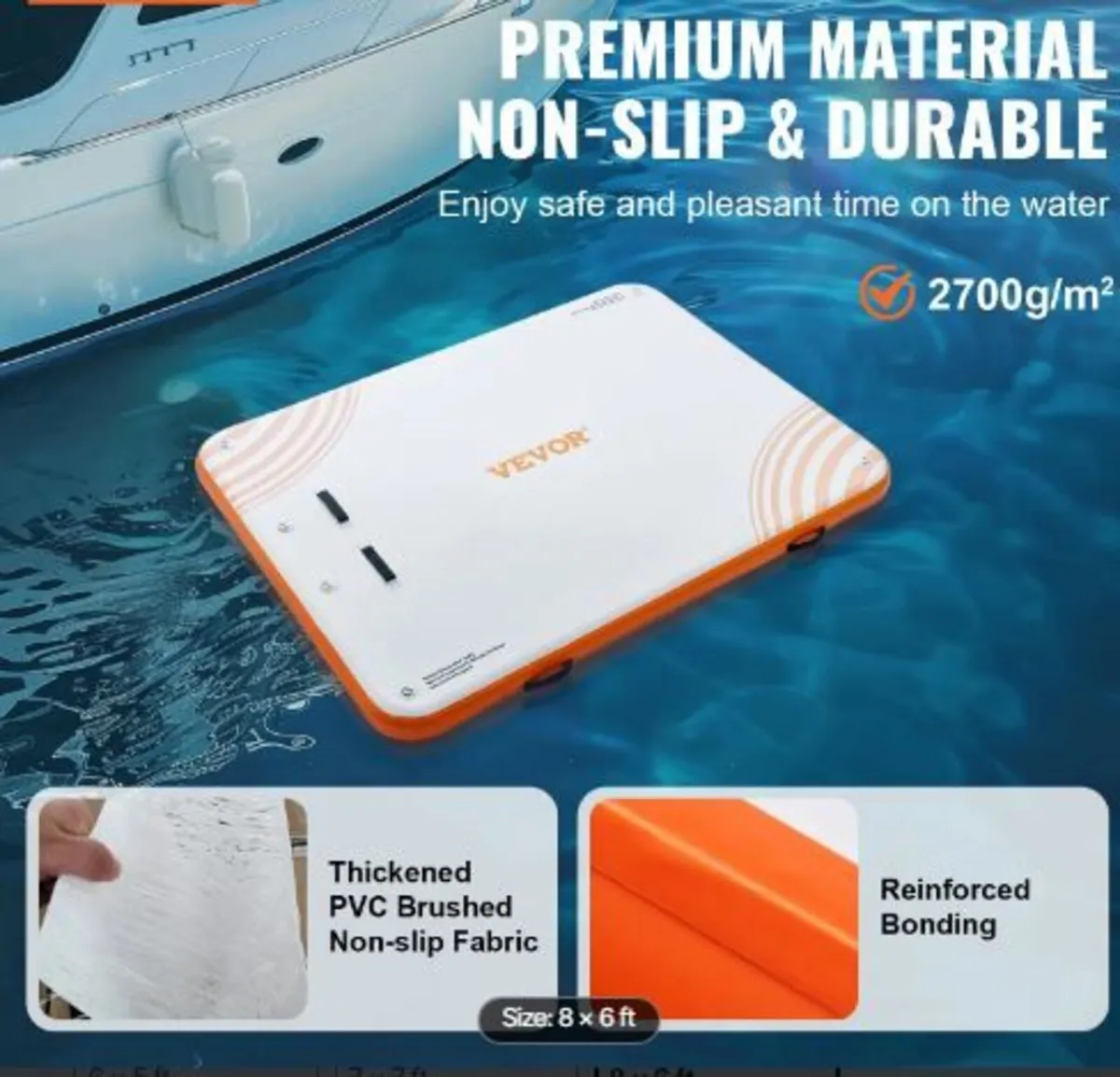 Inflatable Floating Dock, 8 x 6FT - Image 3