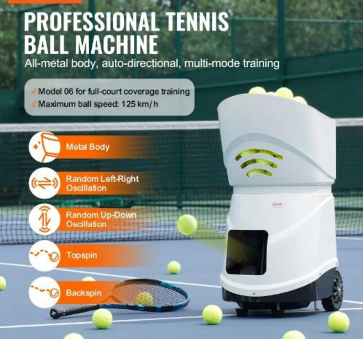 Tennis Ball Machine, Automatic Portable Tennis Ba - Image 3