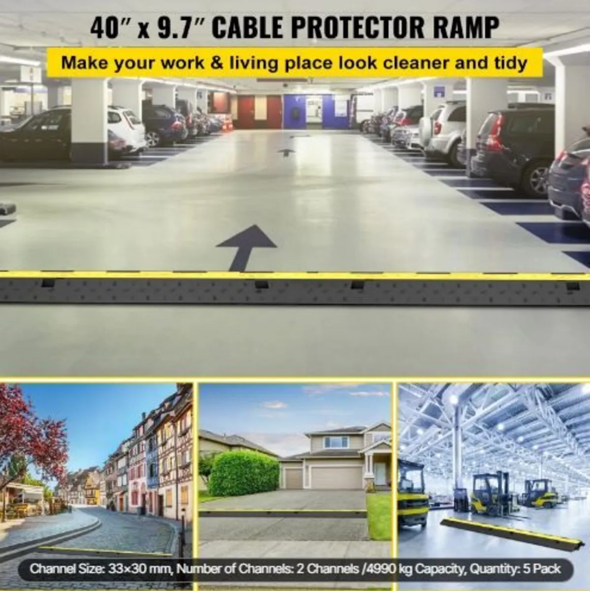 Cable Protector Ramp 101x24.5x5 cm , 5 Packs 2 - Image 1