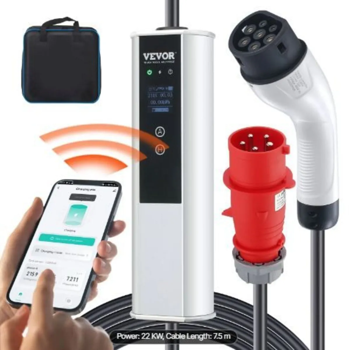 Portable EV Charger Type 2, 32A 7.36 kW/22 kW - Image 1