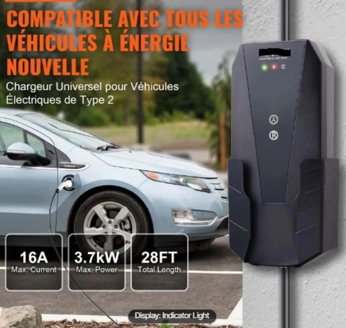 Portable EV Charger Type 2, 16A 3.7 kW, - Image 2