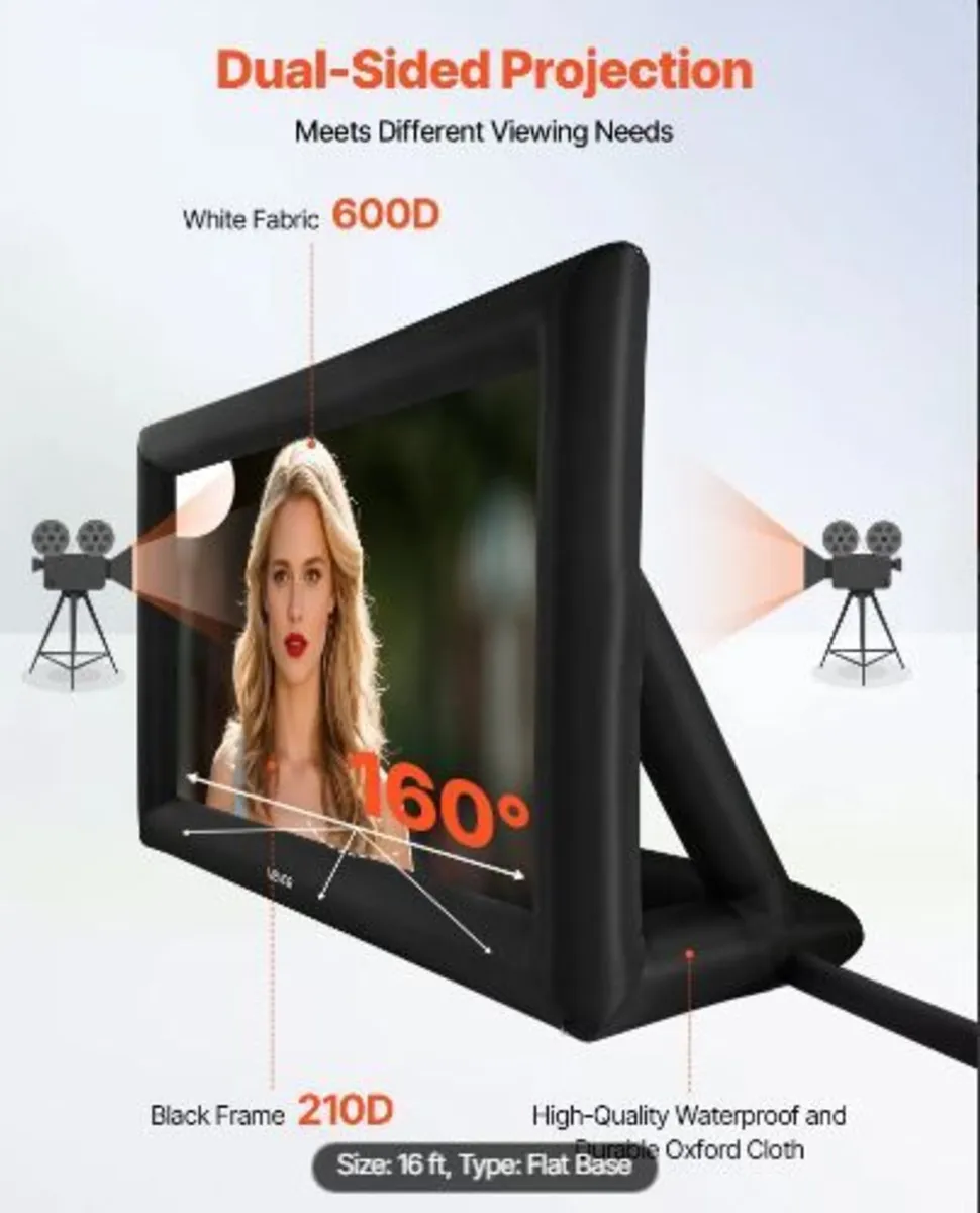 16 ft Inflatable Movie Screen, 600D Washable - Image 2