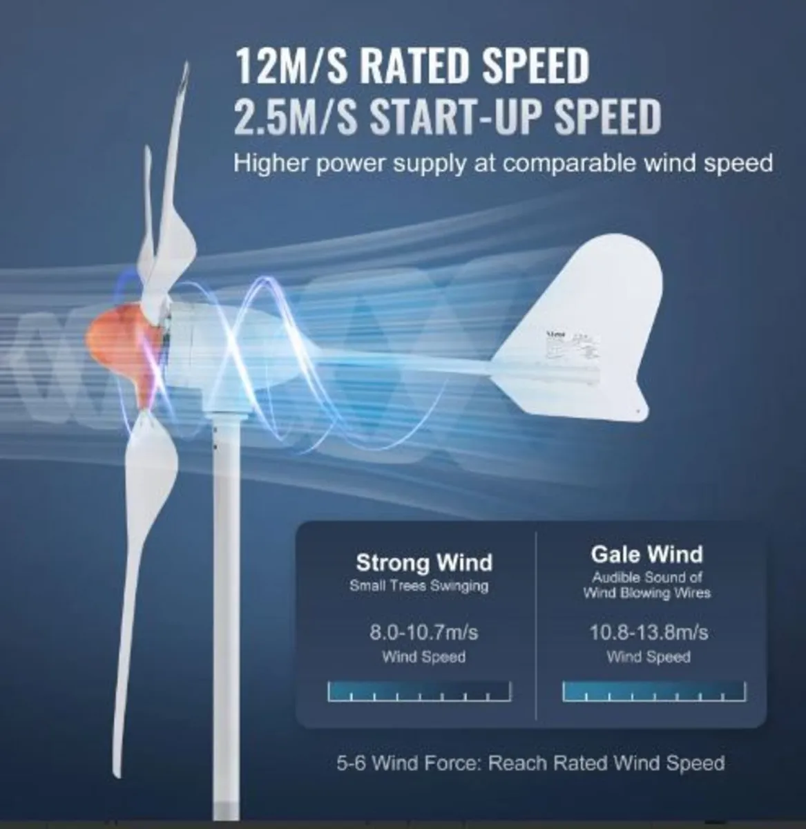 800W Wind Turbine Generator, 12V Wind Turbine - Image 3