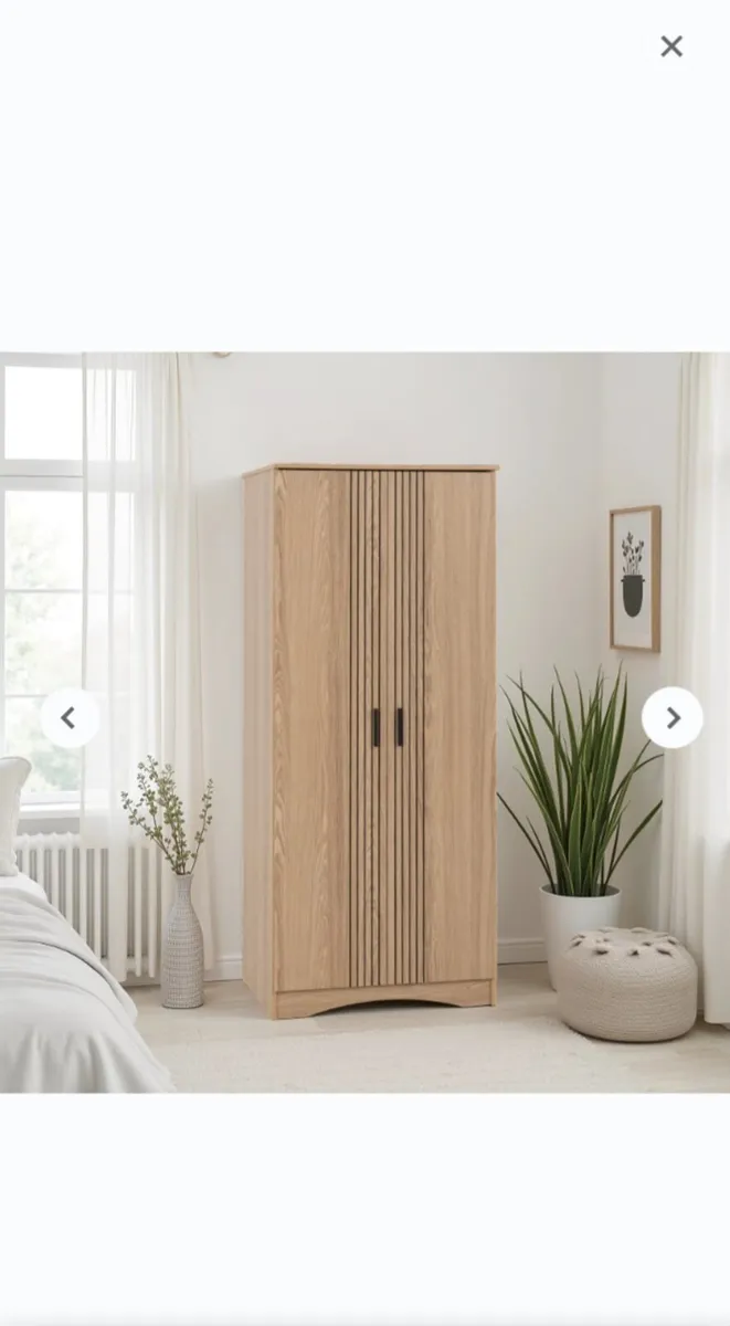 Tessa 2 Door Wardrobe - Natural Oak Effect - Image 1