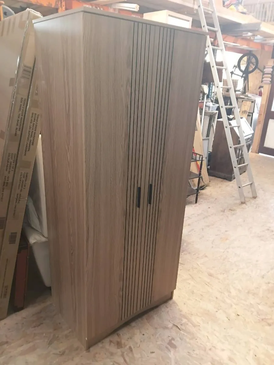 Tessa 2 Door Wardrobe - Natural Oak Effect - Image 3