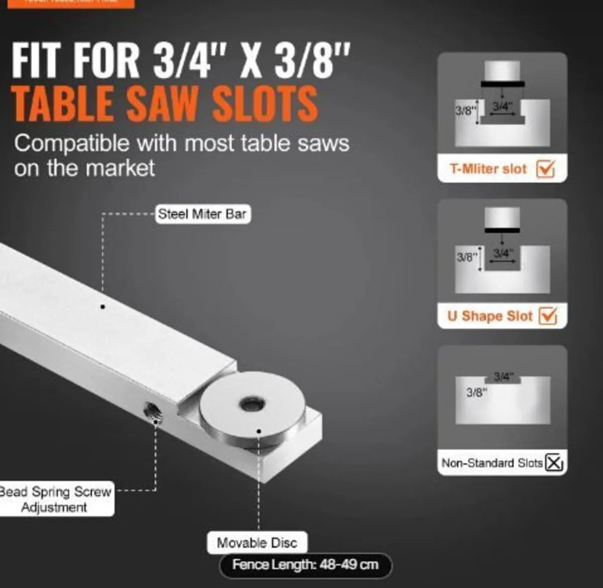 Precision Miter Gauge, Standard Slot 19 x 9.5 mm, - Image 1