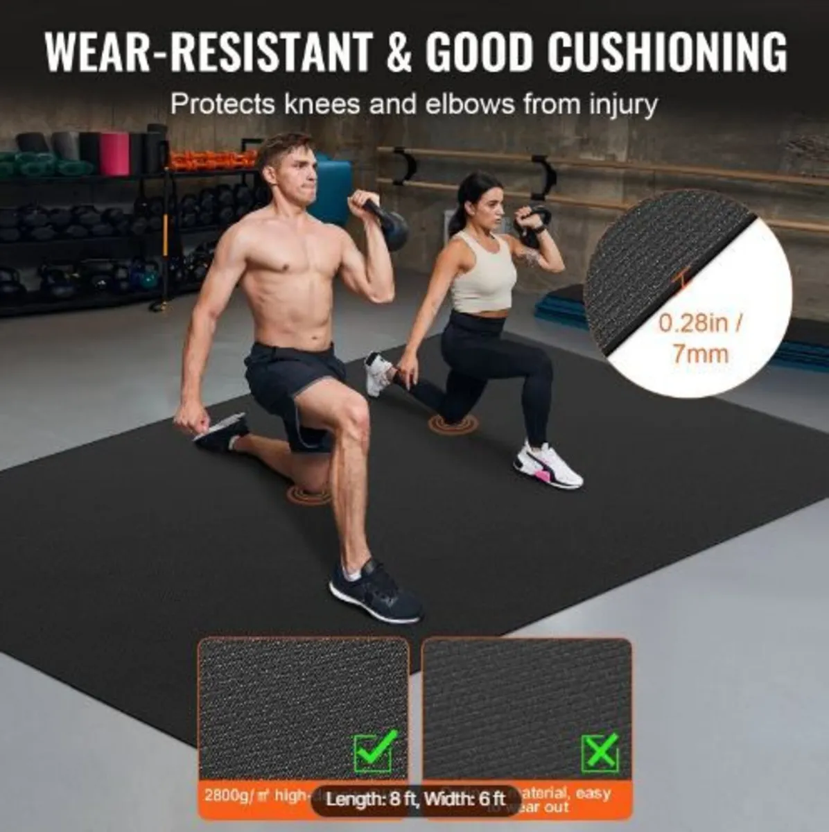 Exercise Mat Non Slip Yoga Mat Gym Fitness - Image 3