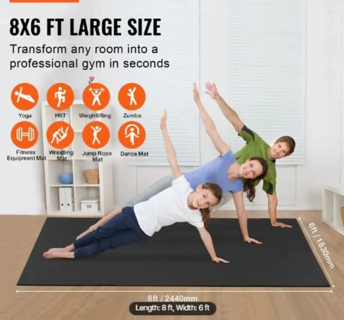 Exercise Mat Non Slip Yoga Mat Gym Fitness - Image 1