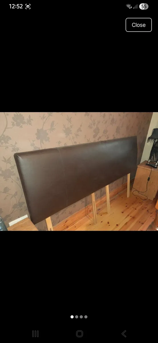 Superking Headboard in brown leatherette - 6ft - Image 2