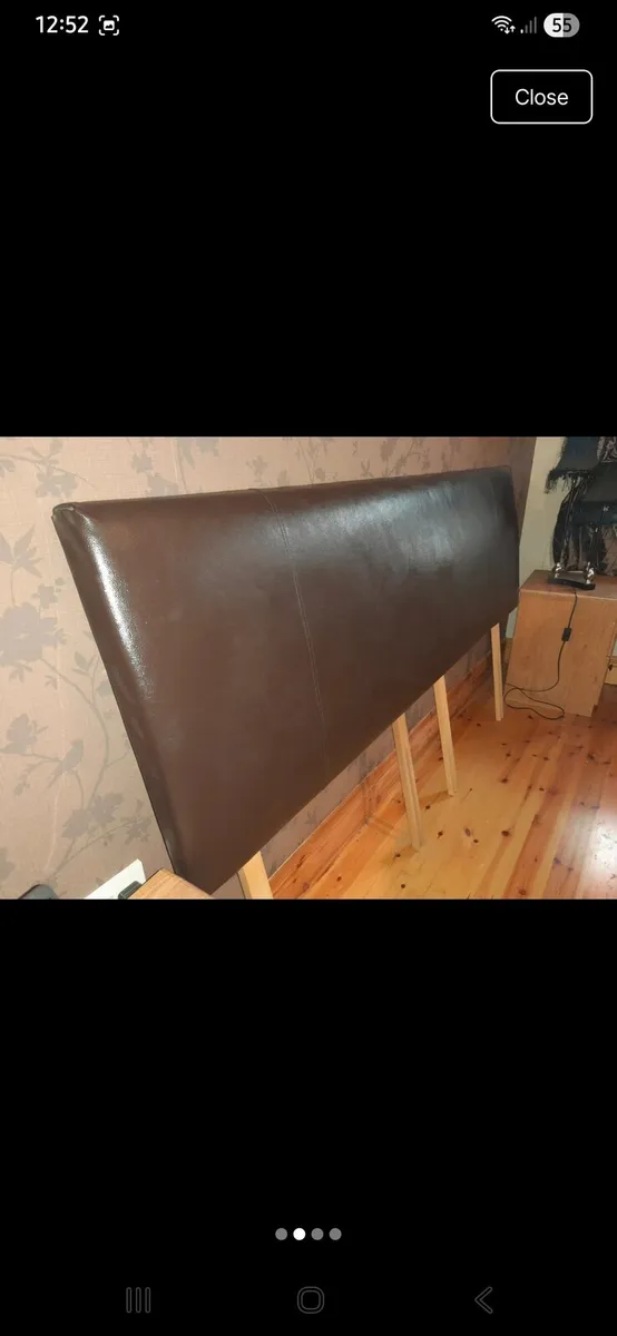 Superking Headboard in brown leatherette - 6ft - Image 1
