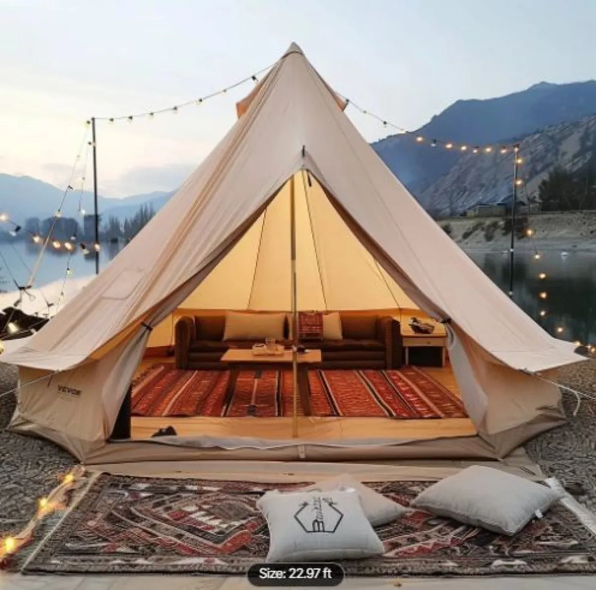 Canvas Bell Tent, 4 Seasons 7 m/22.97 ft Yurt - Image 3