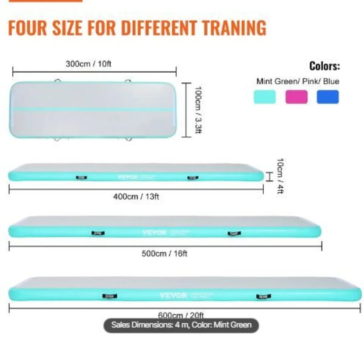 4 m Air Track Inflatable Training Tumbling - Image 2
