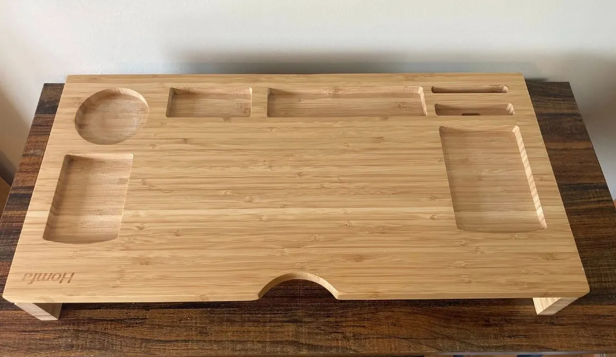Honda Bamboo-Style Monitor Stand & Desk Organizer - Image 2