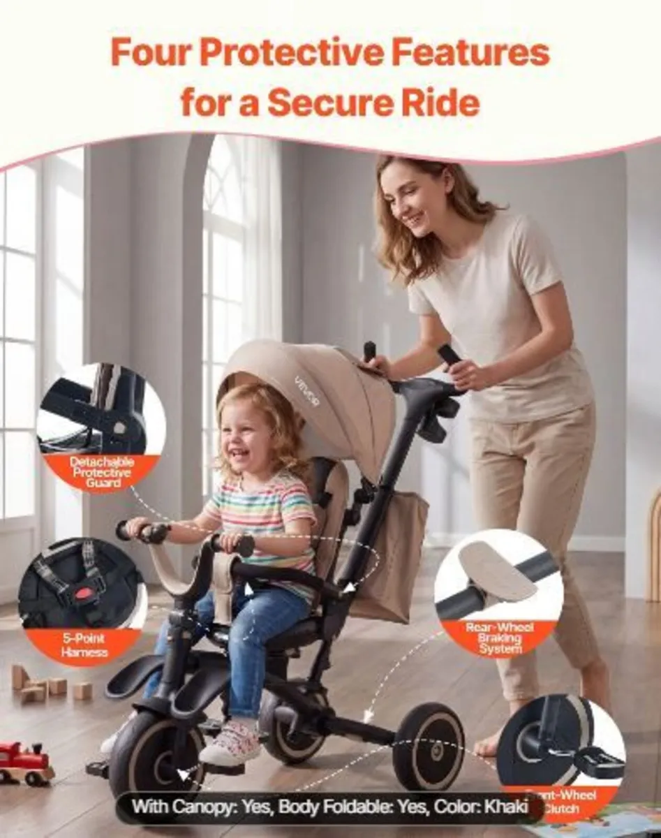 Toddler Tricycle & Stroller for 18 Months to 5 Ye - Image 3