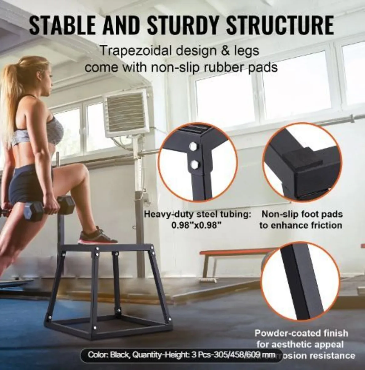 Plyometric Jump Boxes, 12/18/24 Inch - Image 2