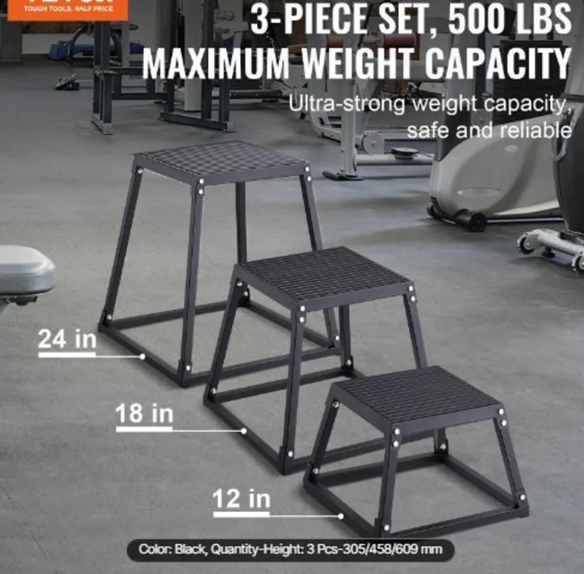Plyometric Jump Boxes, 12/18/24 Inch - Image 3
