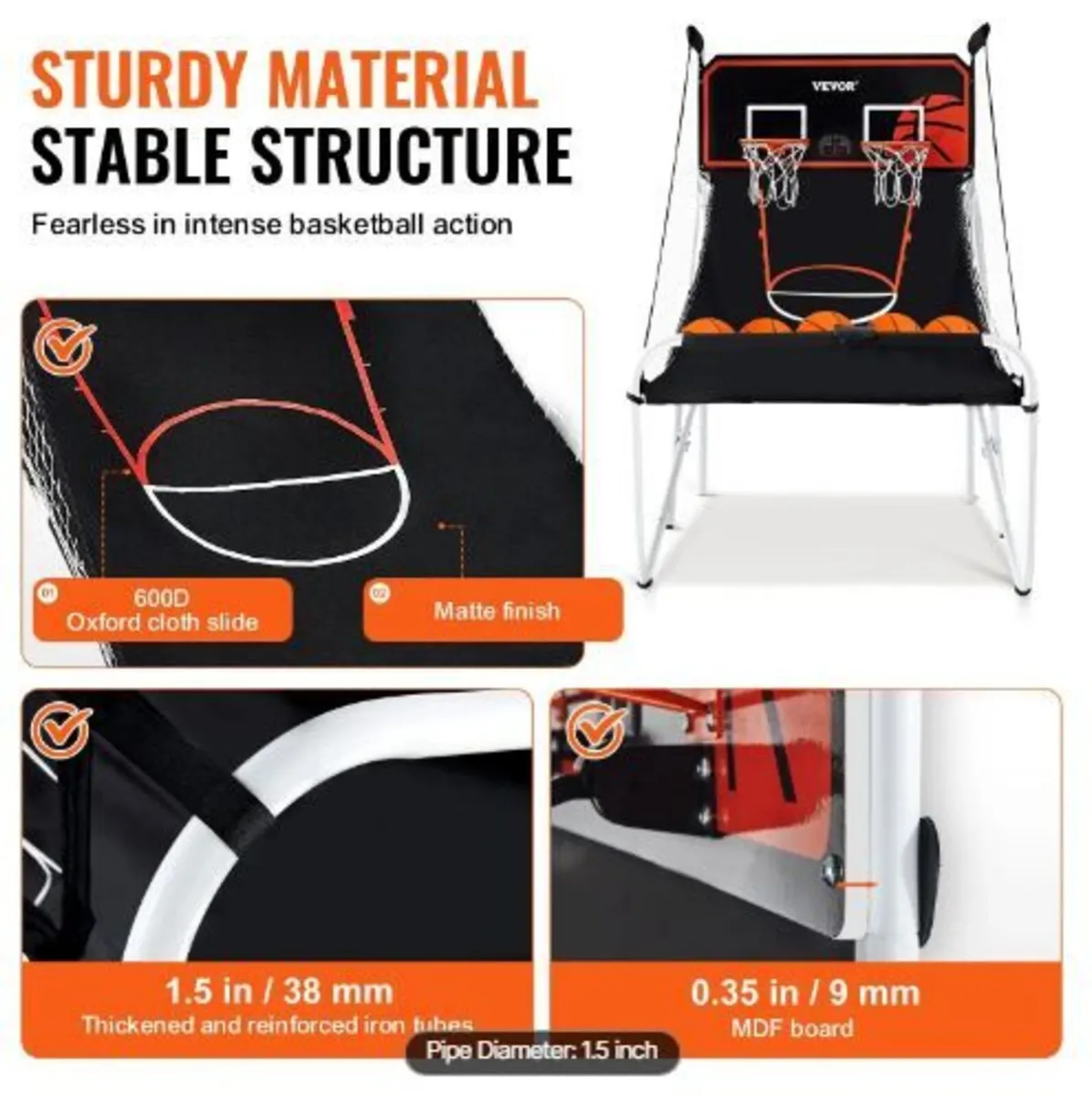 Foldable Basketball Arcade Game, 2 Player - Image 4