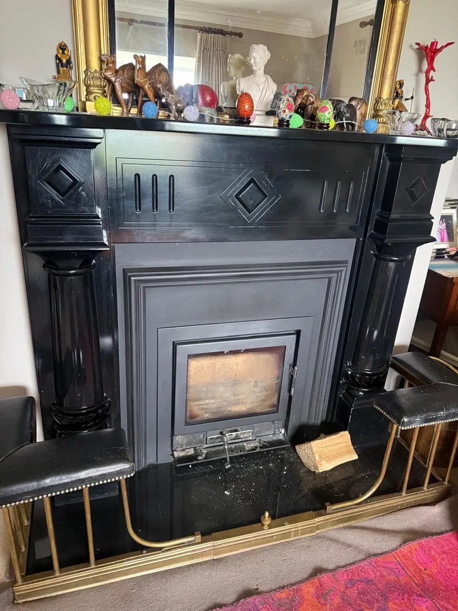 Black Slate Fireplace - Image 1