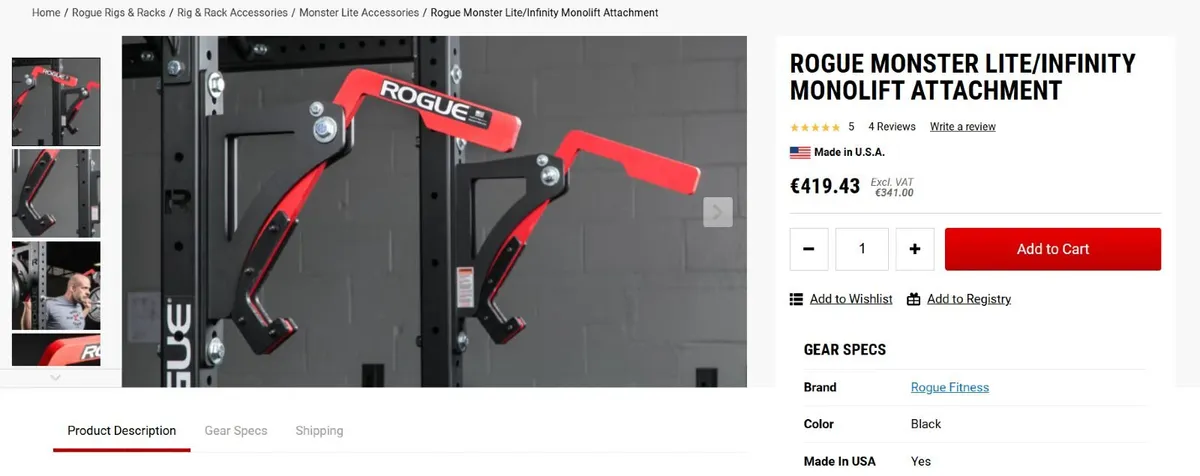 Rogue Monster Lite Power Rack RML490C - Image 3