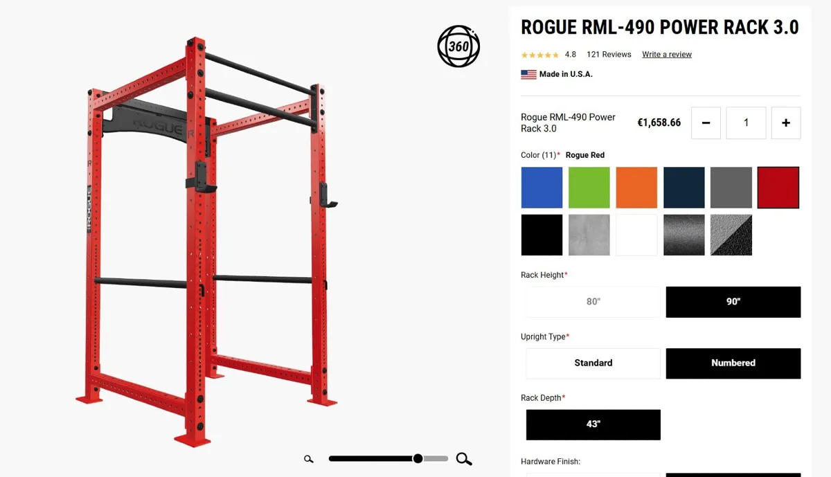 Rogue Monster Lite Power Rack RML490C - Image 2